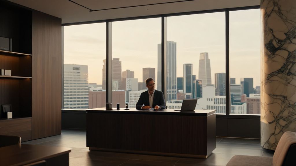 Persönlicher Finanzmentor in einem warmen Büro bei der Beratung